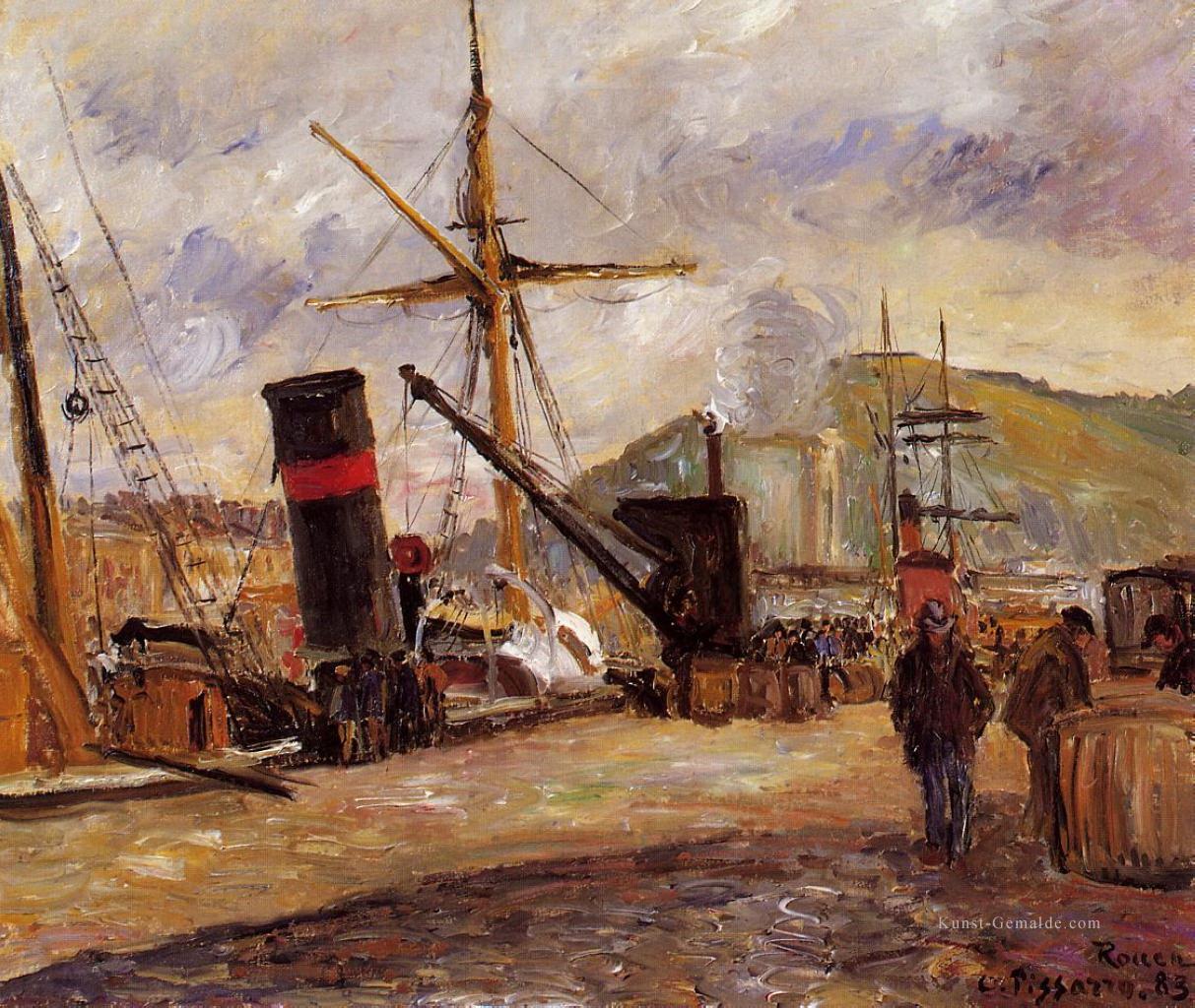 steamboats 1883 Camille Pissarro Ölgemälde